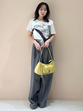 「LILY BROWN（リリーブラウン）の2タックワイドパンツ（その他パンツ、グレー系）」を使った、LILY BROWNさんの春コーディネート