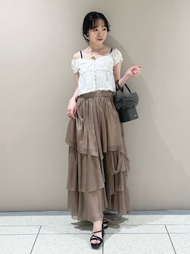 「LILY BROWN（リリーブラウン）のアイテム（シューズ）」を使った、LILY BROWNさん（レディース・157cm）の夏コーディネート