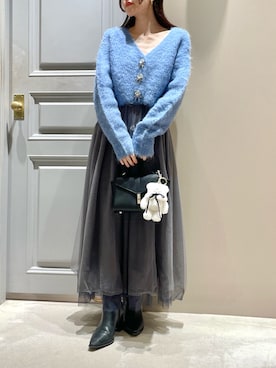 「羽織り」｜「アイテム（財布/小物）」を使った、LILY BROWNさん（レディース・156cm）の冬コーディネート