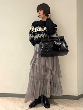 「アイテム（キーケース/キーアクセサリー）」を使った、LILY BROWNさん（レディース・162cm）の秋コーディネート