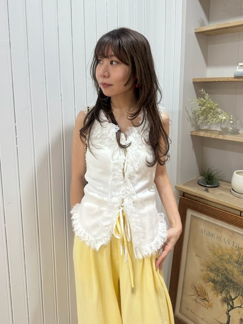 リリーブラウン アフリカポスター転写プリント トップス LILY BROWN Lily Brown アフリカポスター転写プリント ライム