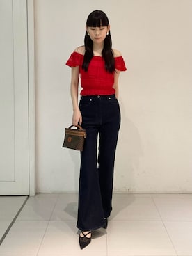 「LILY BROWN（リリーブラウン）のハートパンプス（パンプス、その他）」を使った、LILY BROWNさんの春コーディネート