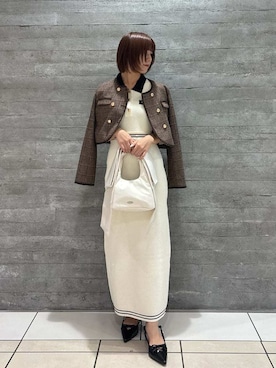 「アイテム（ノーカラージャケット）」を使った、LILY BROWNさん（レディース・156cm）の夏コーディネート