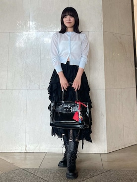 「アイテム（ブラジャー、ホワイト系）」を使った、LILY BROWNさん（レディース・158cm）の夏コーディネート