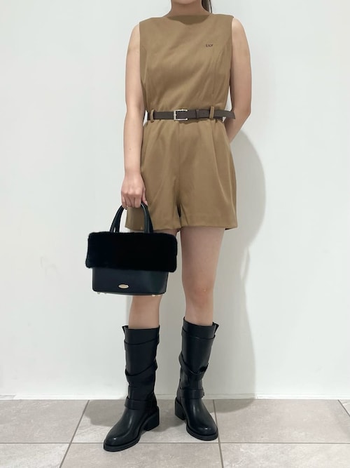 ⭐︎ 【新品未使用】LILY BROWN ベルト付きミニロンパース リリーブラウン LILY BROWN ベルト付きミニロンパース （CHECK