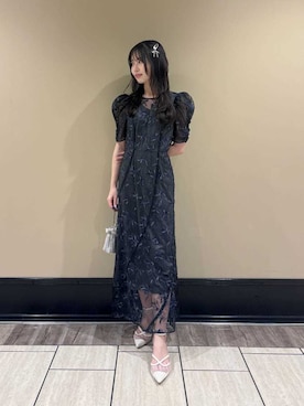 LILY BROWN（リリーブラウン）の「フリル袖切り替えドレス