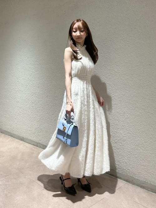 WEB限定00サイズ】アメリカンスリーブフリンジジャガードワンピース