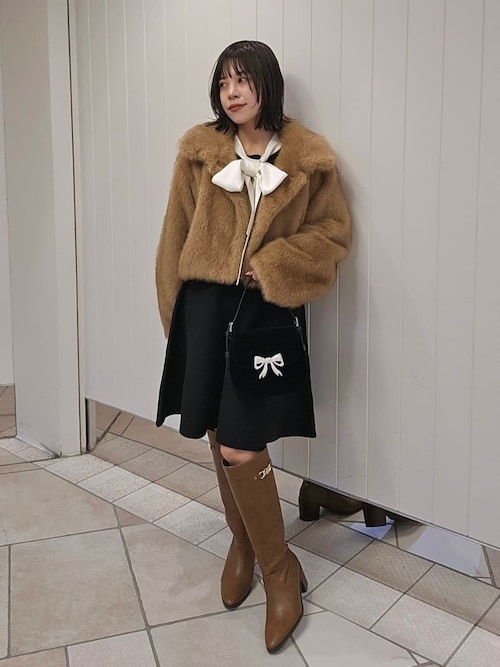 Lily Brownブラウン ファーコート ショート丈 バリエファーショートコート（ブルゾン）｜LILY BROWN（リリー