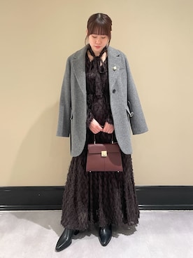 「アイテム（ヘアピン）」を使った、LILY BROWNさん（レディース・150cm）の冬コーディネート