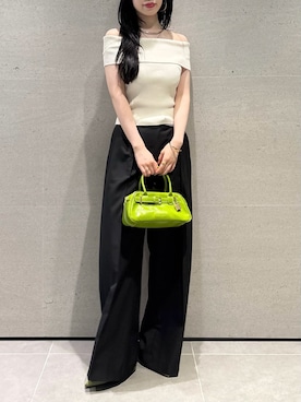 「アイテム（ボストンバッグ、グリーン系）」を使った、LILY BROWNさん（レディース・160cm）の夏コーディネート