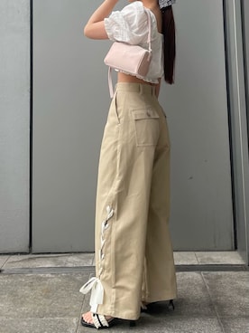 「クロップド丈」｜LILY BROWNさん（レディース・159cm）の夏コーディネート