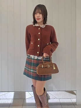 「アイテム（ノーカラージャケット）」を使った、LILY BROWNさん（レディース・150cm）の秋コーディネート