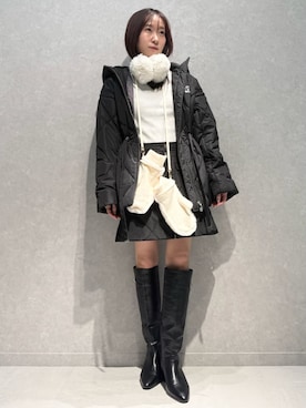 「アイテム（ニット/セーター、シルバー系）」を使った、LILY BROWNさん（レディース・155cm）の秋コーディネート