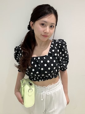 「LILY BROWN（リリーブラウン）のレースバイカーパンツ（その他パンツ、ホワイト系）」を使った、LILY BROWNさんの夏コーディネート