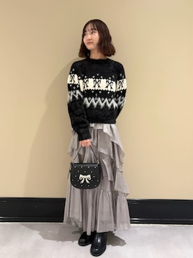 「ビジュー」｜LILY BROWNさん（レディース・153cm）の秋コーディネート