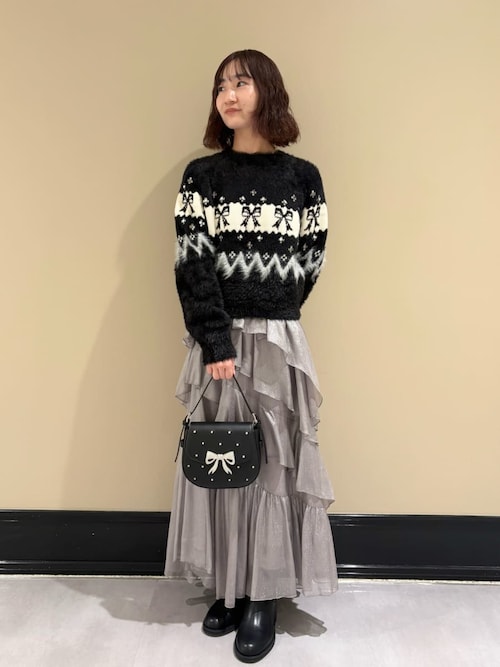 L.B CANDY STOCK]リボンビジューニット（ニット/セーター）｜LILY