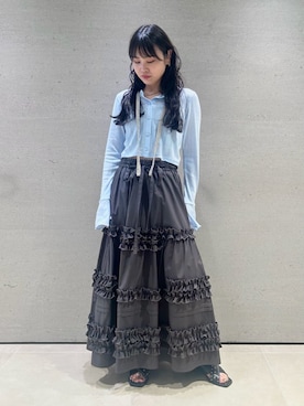 「クロップド丈」｜LILY BROWNさん（レディース・151cm）の夏コーディネート