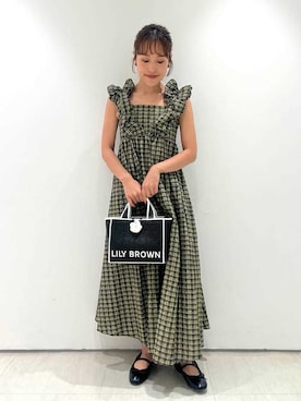 「アイテム（バレエシューズ）」を使った、LILY BROWNさん（レディース・153cm）の夏コーディネート