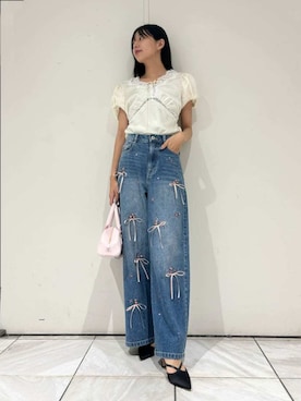 「LILY BROWN（リリーブラウン）のアイテム（デニムパンツ）」を使った、LILY BROWNさん（レディース・160cm）の秋コーディネート