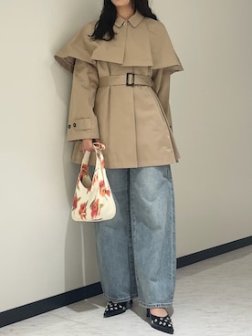 「春ニット」｜「アイテム（その他アウター）」を使った、LILY BROWNさん（レディース・158cm）の冬コーディネート