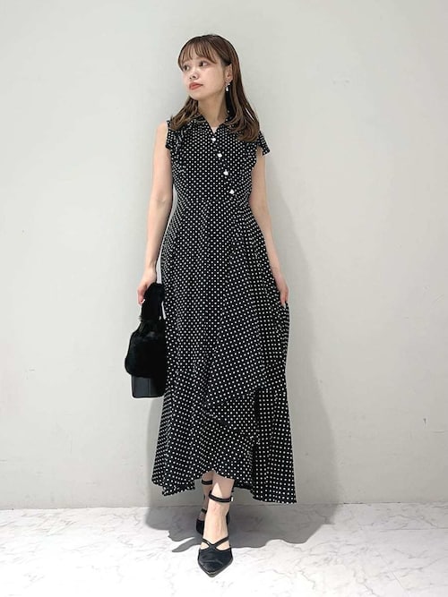 ラッフルフリルティアードシャツワンピ―ス（ワンピース）｜LILY