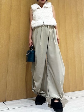 「LILY BROWN（リリーブラウン）の【LILY BROWN×MARY QUANT】バニティショルダーバッグ（ショルダーバッグ、ブルー系）」を使った、LILY BROWNさんの夏コーディネート