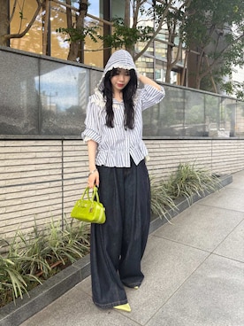 「アイテム（ボストンバッグ、グリーン系）」を使った、LILY BROWNさん（レディース・160cm）の夏コーディネート