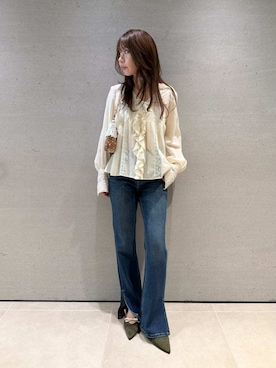 「LILY BROWN（リリーブラウン）の【LILY BROWN Lingerie】バッククロスバンドゥ（ブラジャー、ホワイト系）」を使った、LILY BROWNさんの秋コーディネート