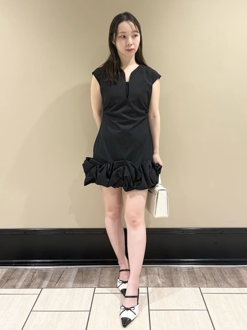 セール】バブルヘムストレッチミニワンピース（ワンピース
