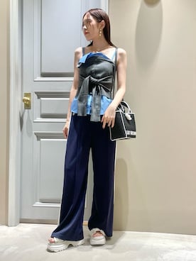 「LILY BROWN（リリーブラウン）のアイテム（パンツ）」を使った、LILY BROWNさん（レディース・156cm）の夏コーディネート
