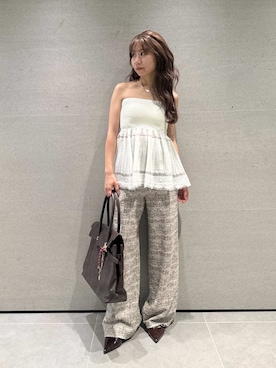 「パンツスタイル」｜「アイテム（財布/小物）」を使った、LILY BROWNさん（レディース・152cm）の夏コーディネート