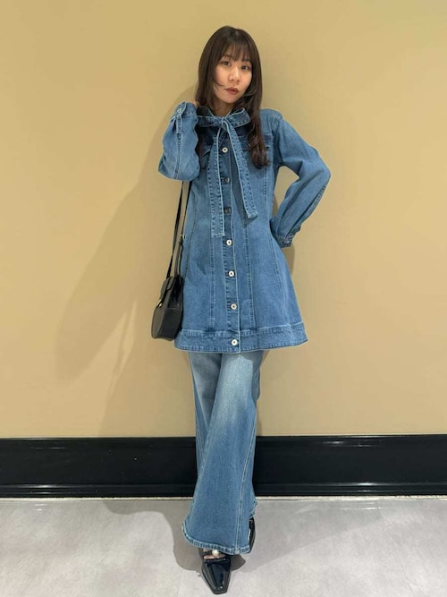 ボウタイデニムミニワンピース（ワンピース）｜LILY BROWN（リリー