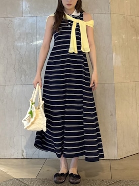 「LILY BROWN（リリーブラウン）の【WEB限定カラー】アメスリポロワンピース（ワンピース、その他）」を使った、LILY BROWNさんの夏コーディネート
