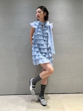 「アイテム（カチューシャ）」を使った、LILY BROWNさん（レディース・163cm）の秋コーディネート