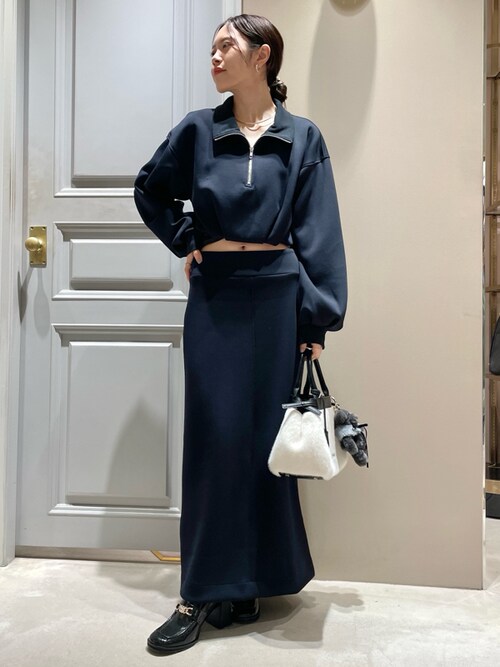 LILY BROWN ボンディングセットアップ ネイビー