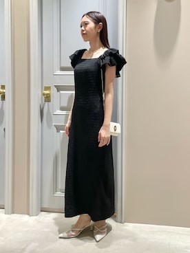 「LILY BROWN（リリーブラウン）のハートパンプス（パンプス、ホワイト系）」を使った、LILY BROWNさんの春コーディネート