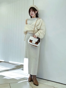 「アイテム（ハンチング/ベレー帽）」を使った、LILY BROWNさん（レディース・150cm）の秋コーディネート
