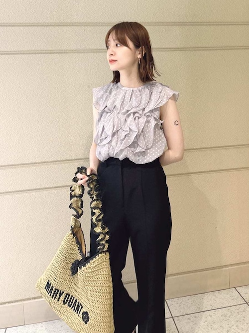 LILY BROWN×MARY QUANT】ペーパーラウンドフリルバッグ