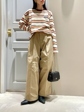 「LILY BROWN（リリーブラウン）のアイテム（チノパンツ）」を使った、LILY BROWNさん（レディース・156cm）の冬コーディネート