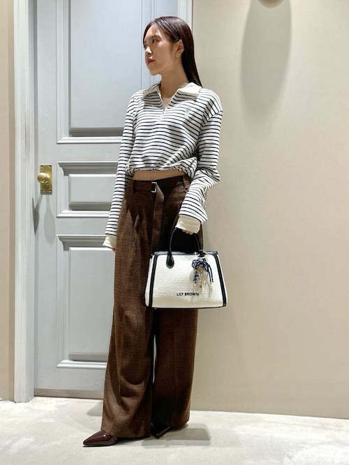 LILY BROWN Lily Bearハーフジップクロップドスウェット【新品】 Lily Bearハーフジップクロップドスウェット（スウェット