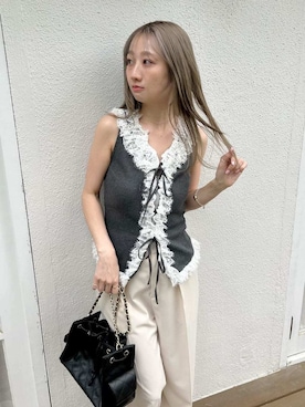 「LILY BROWN（リリーブラウン）のアイテム」を使った、LILY BROWNさん（レディース・157cm）の春コーディネート