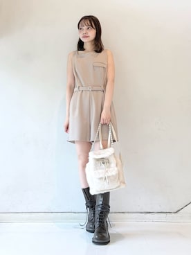 「LILY BROWN（リリーブラウン）のマリンリボンパールピアス（ピアス（両耳用）、ゴールド系）」を使った、LILY BROWNさんの夏コーディネート