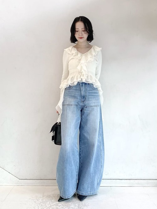 ボリュームフリルニットトップス（ニット/セーター）｜LILY BROWN