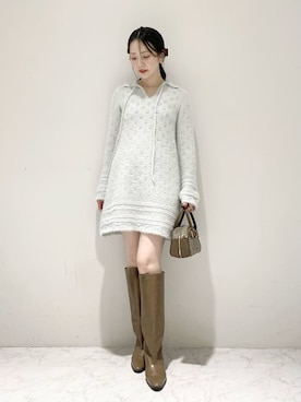 「アイテム（バレッタ/ヘアクリップ）」を使った、LILY BROWNさん（レディース・154cm）の秋コーディネート