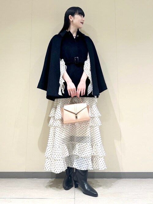 LILY BROWN ミドルケープコート ダークネイビー 【公式通販】