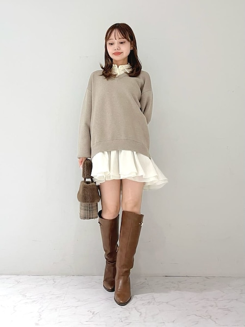 【新品未開封】【lily brown】シャツドッキングフリルミニワンピース シャツドッキングフリルミニワンピース(マキシ・ロング