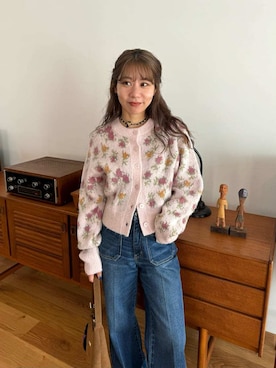 「アイテム（キーケース/キーアクセサリー）」を使った、LILY BROWNさん（レディース・152cm）の秋コーディネート