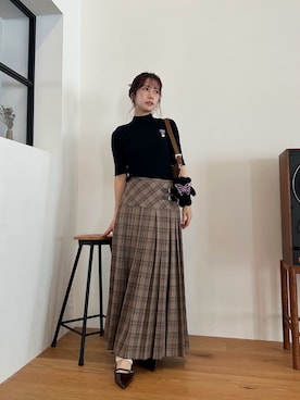 「アイテム（キーケース/キーアクセサリー）」を使った、LILY BROWNさん（レディース・152cm）の秋コーディネート