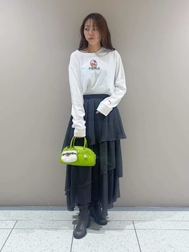 「アイテム（キーホルダー）」を使った、LILY BROWNさん（レディース・158cm）の秋コーディネート
