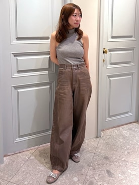 「LILY BROWN（リリーブラウン）のホイルカーブデニムパンツ（デニムパンツ、ブラウン系）」を使った、LILY BROWNさんの夏コーディネート